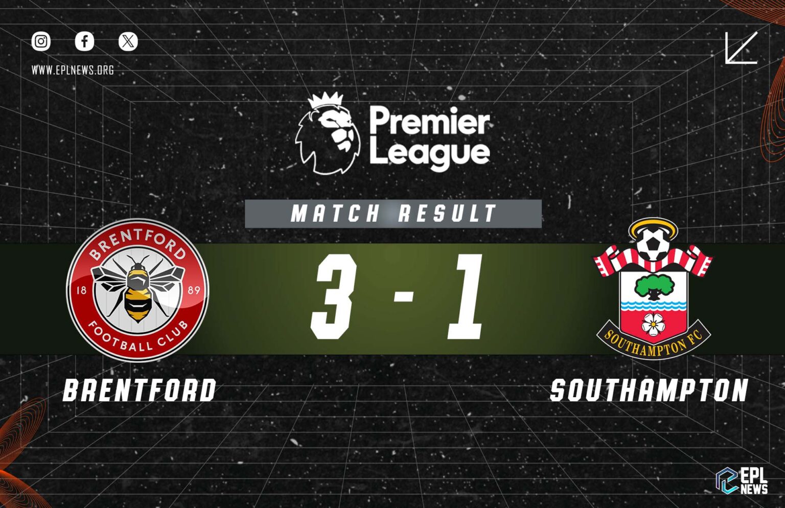 Laporan Brentford lwn Southampton 3-1