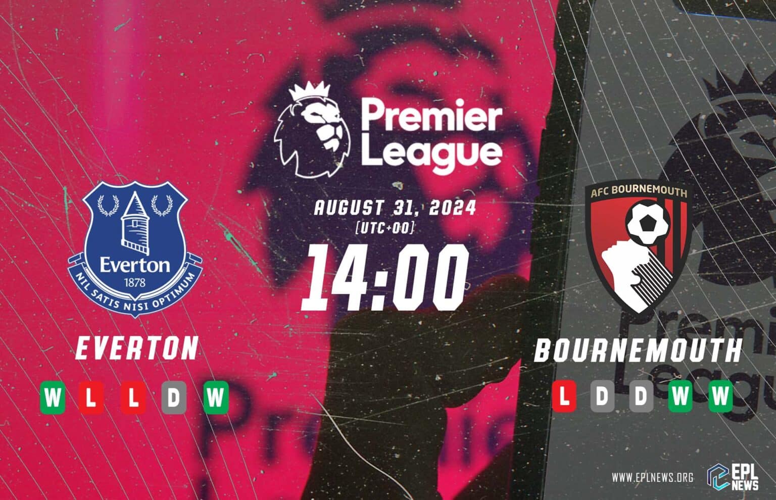 Pratonton Everton lwn Bournemouth