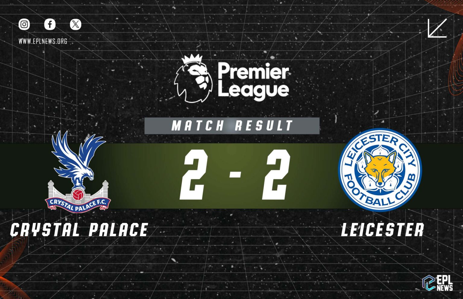 Laporan Crystal Palace lwn Leicester 2-2