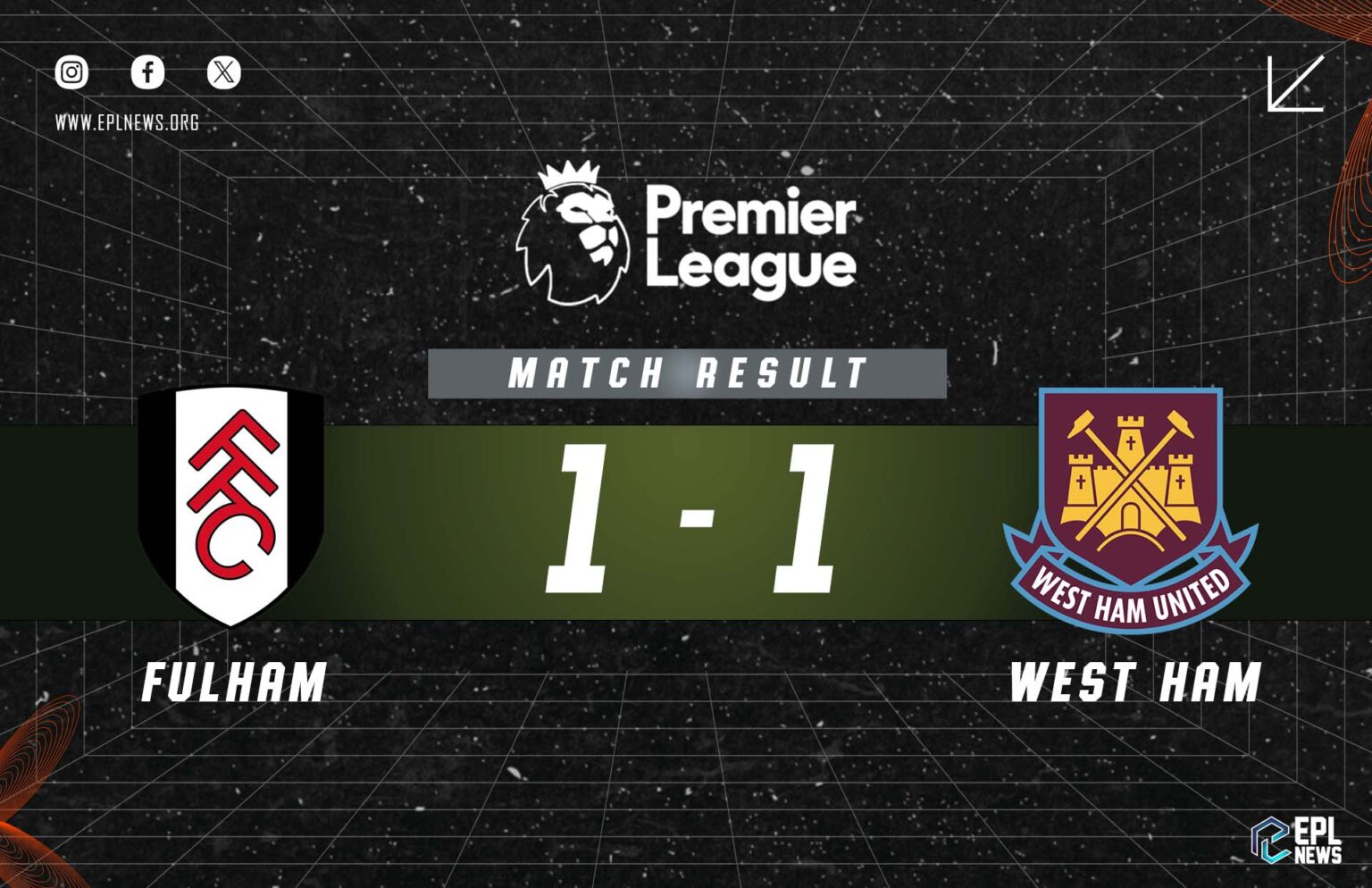 Laporan Fulham lwn West Ham 1-1