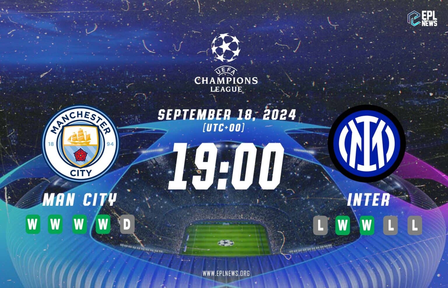 Pratonton Manchester City lwn Inter Milan