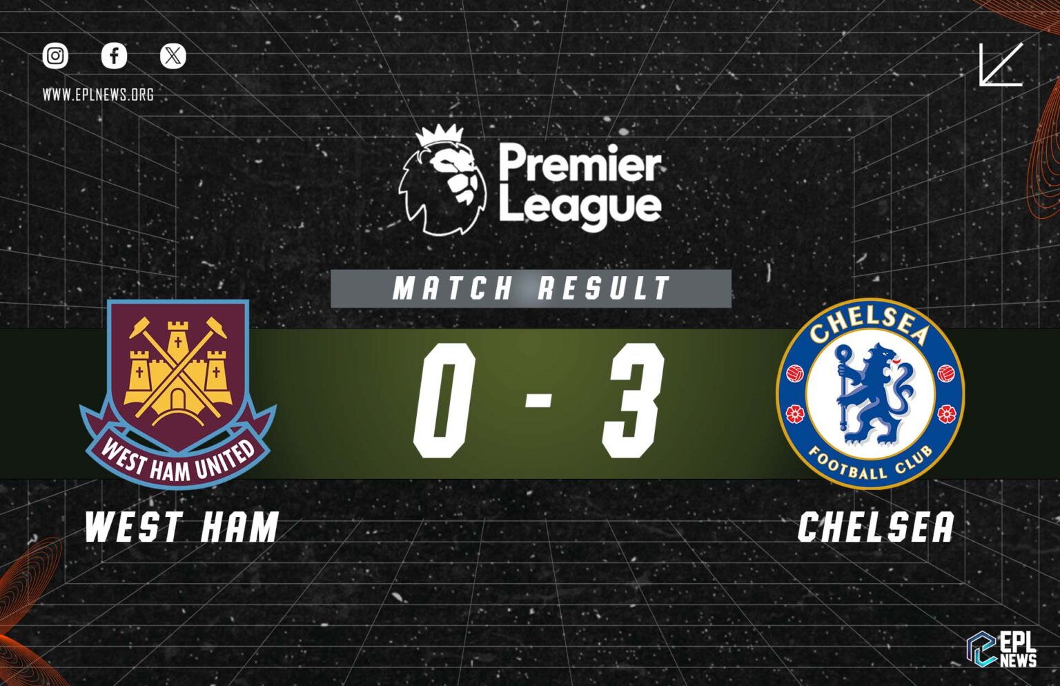 Laporan West Ham lwn Chelsea 0-3