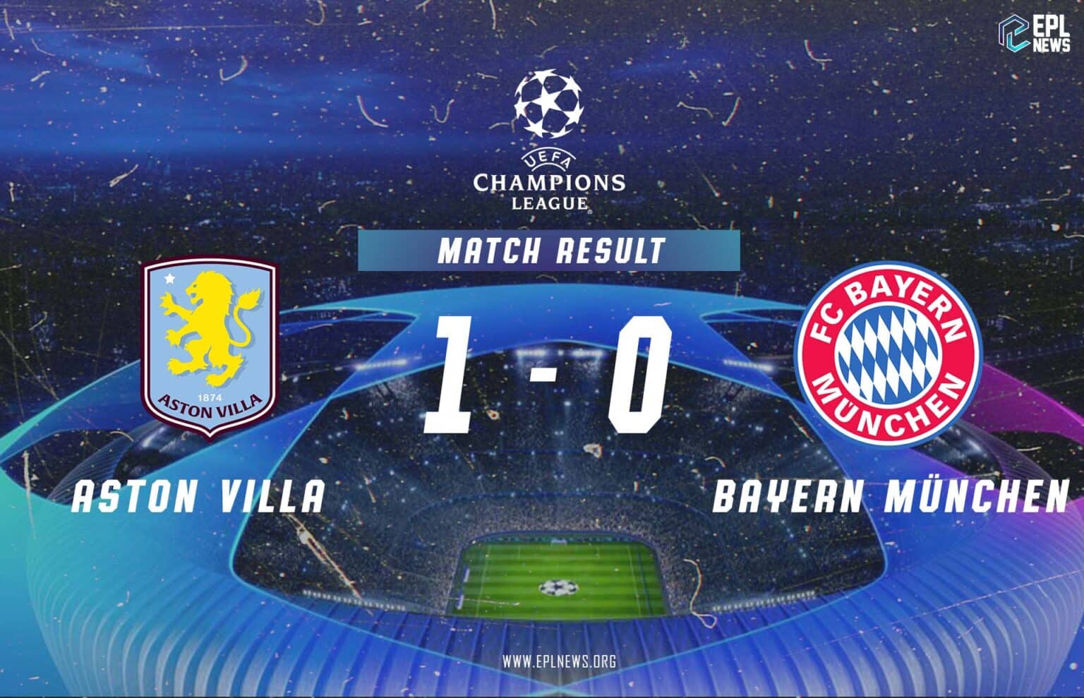 Laporan Aston Villa lwn Bayern Munich 1-0