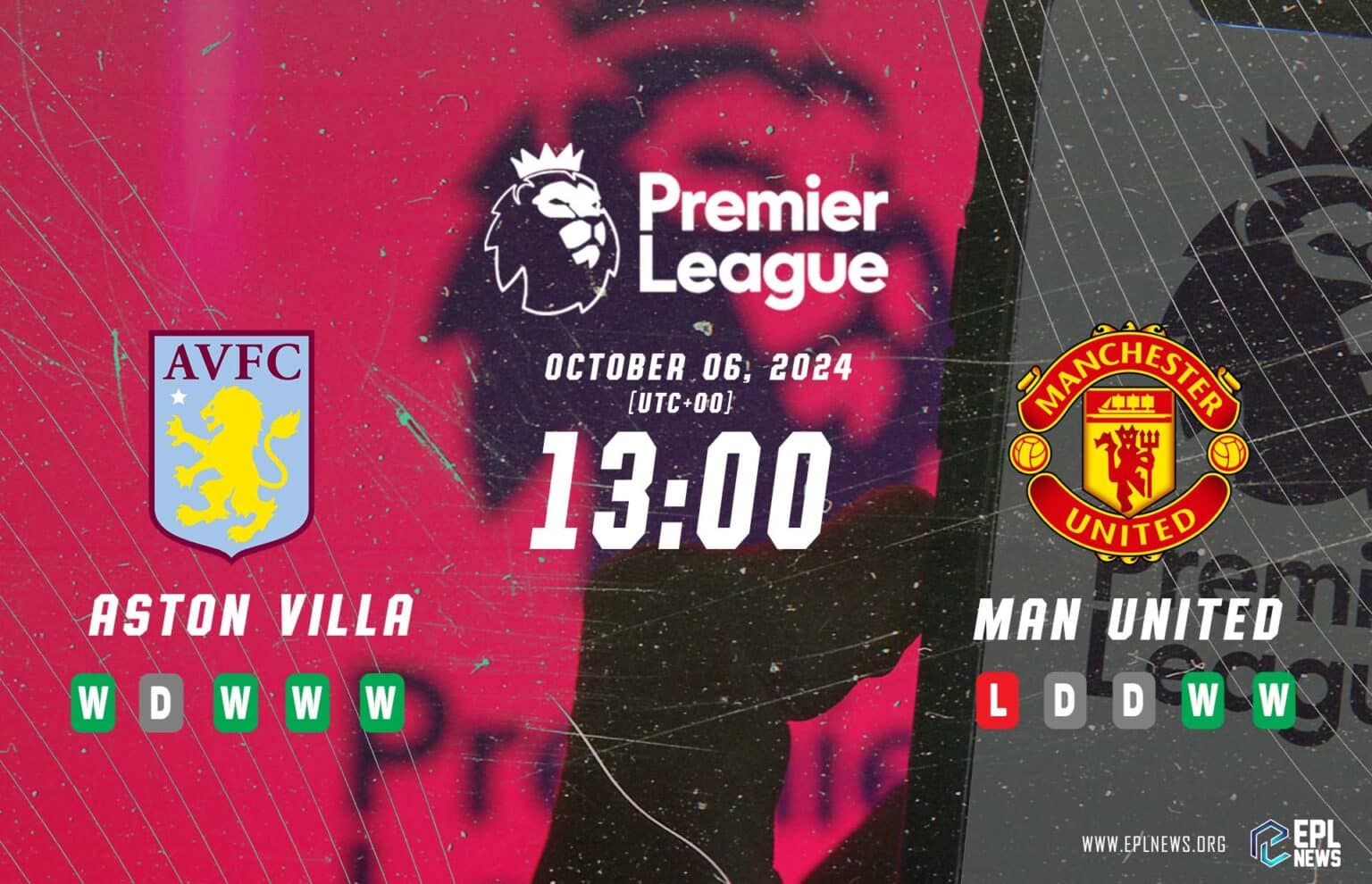 Aston Villa lwn Manchester United Pratonton