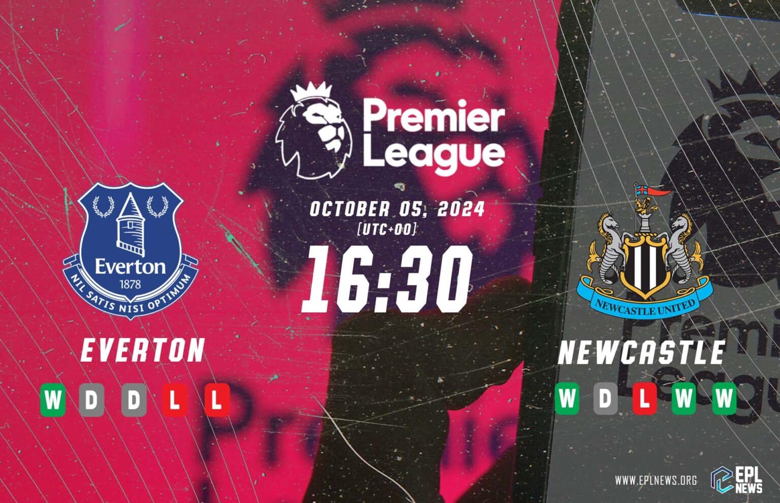 Pratonton Everton lwn Newcastle