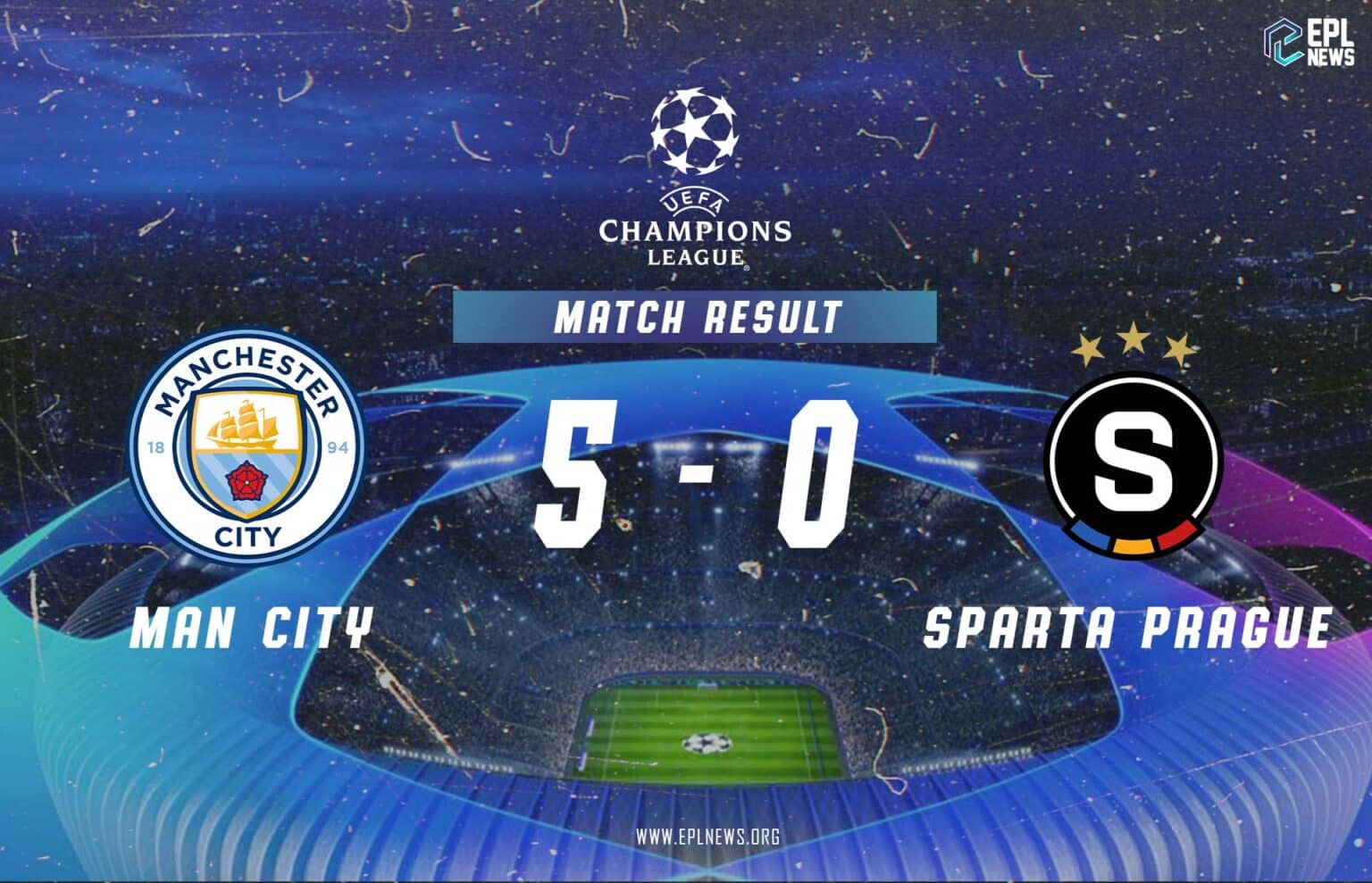 Laporan Manchester City lwn Sparta Prague 5-0