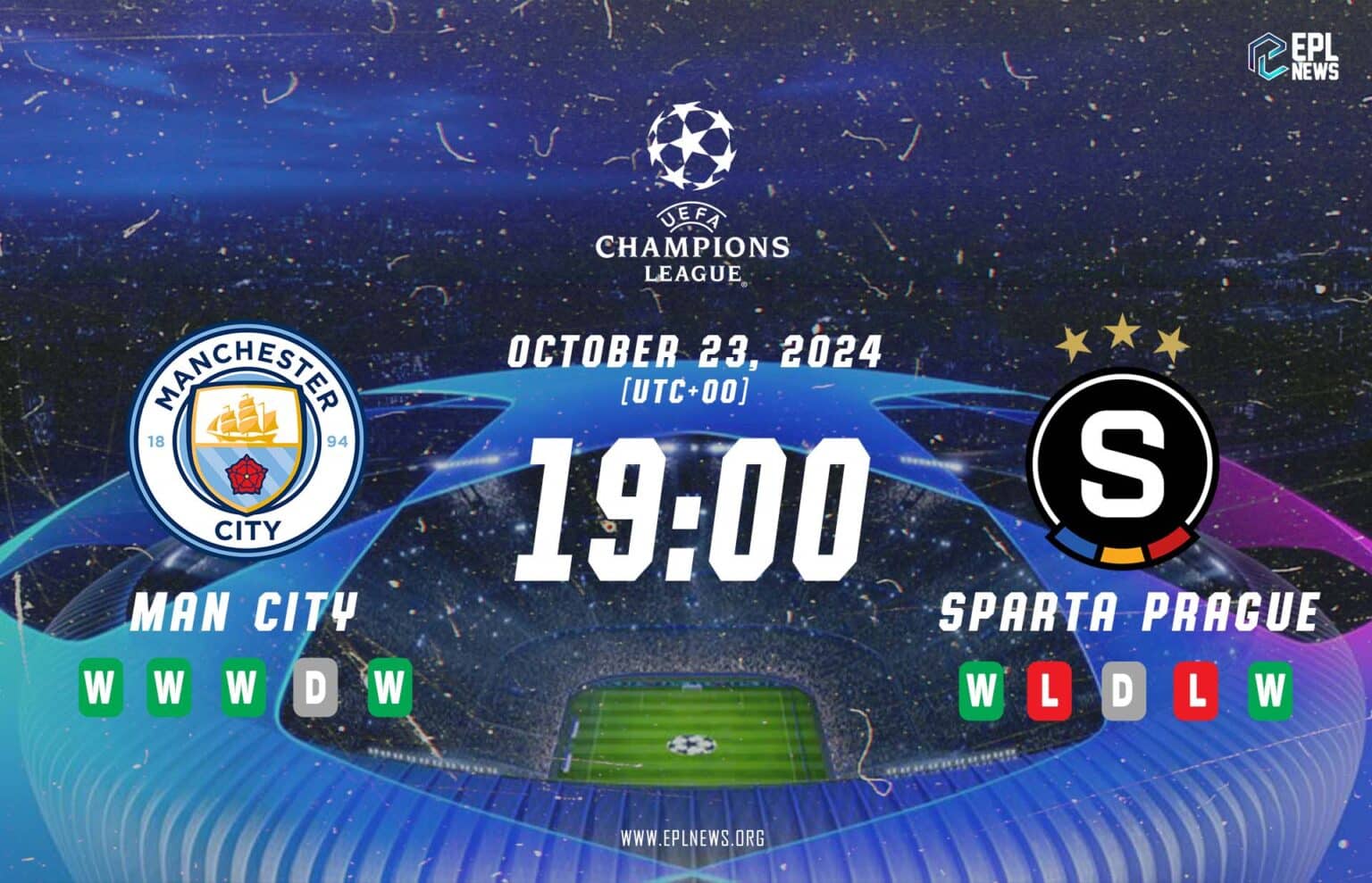 Manchester City lwn Sparta Prague Pratonton