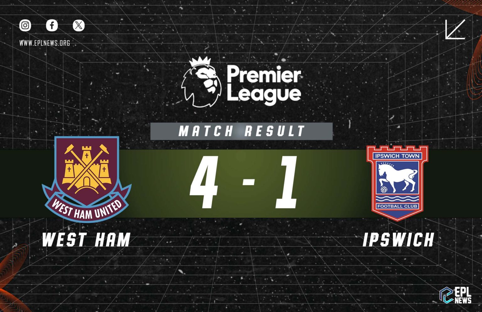 Laporan West Ham lwn Ipswich 4-1