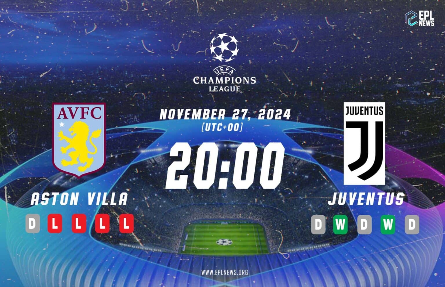 Pratonton Aston Villa lwn Juventus