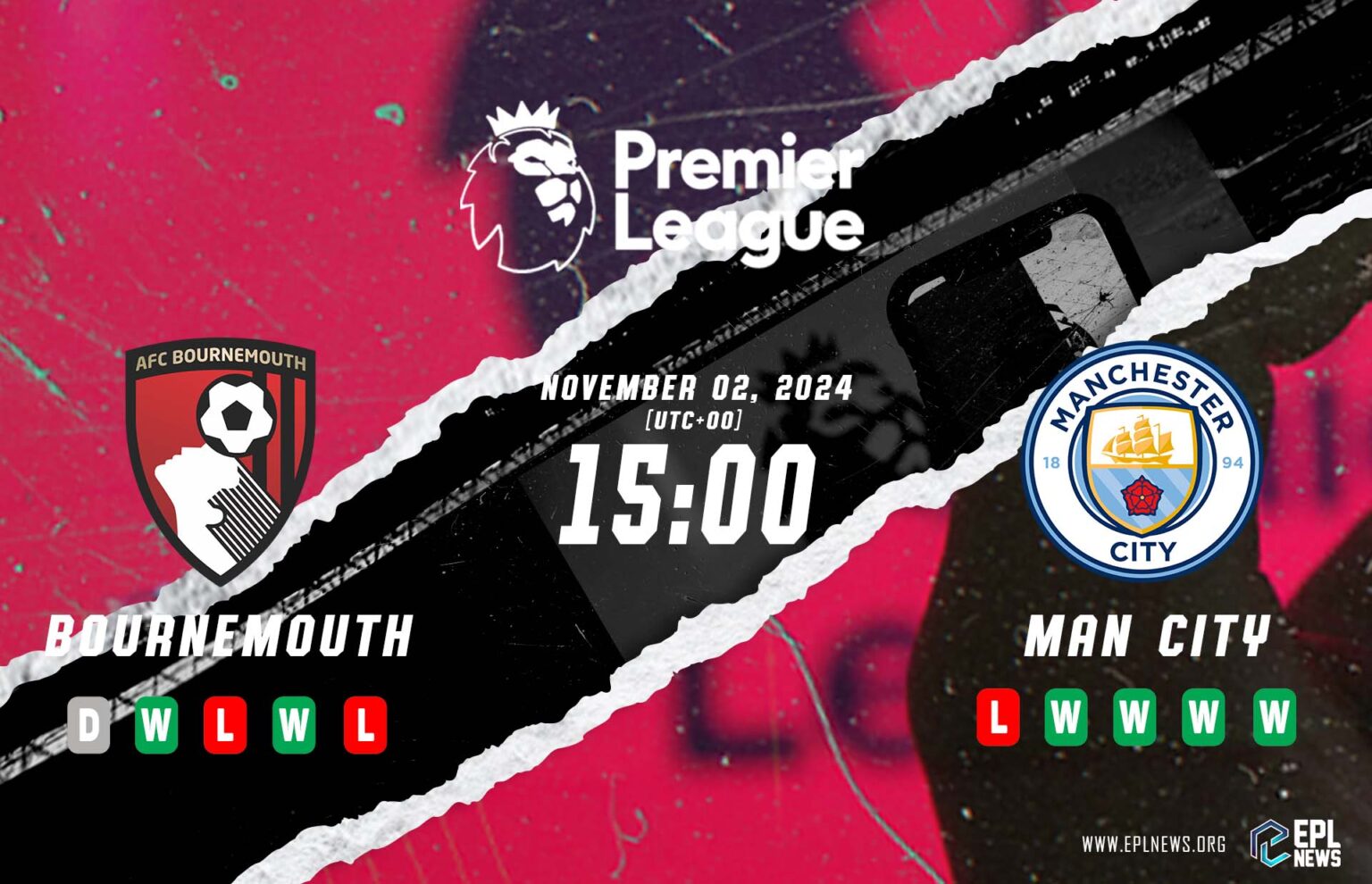 Pratonton Bournemouth lwn Manchester City