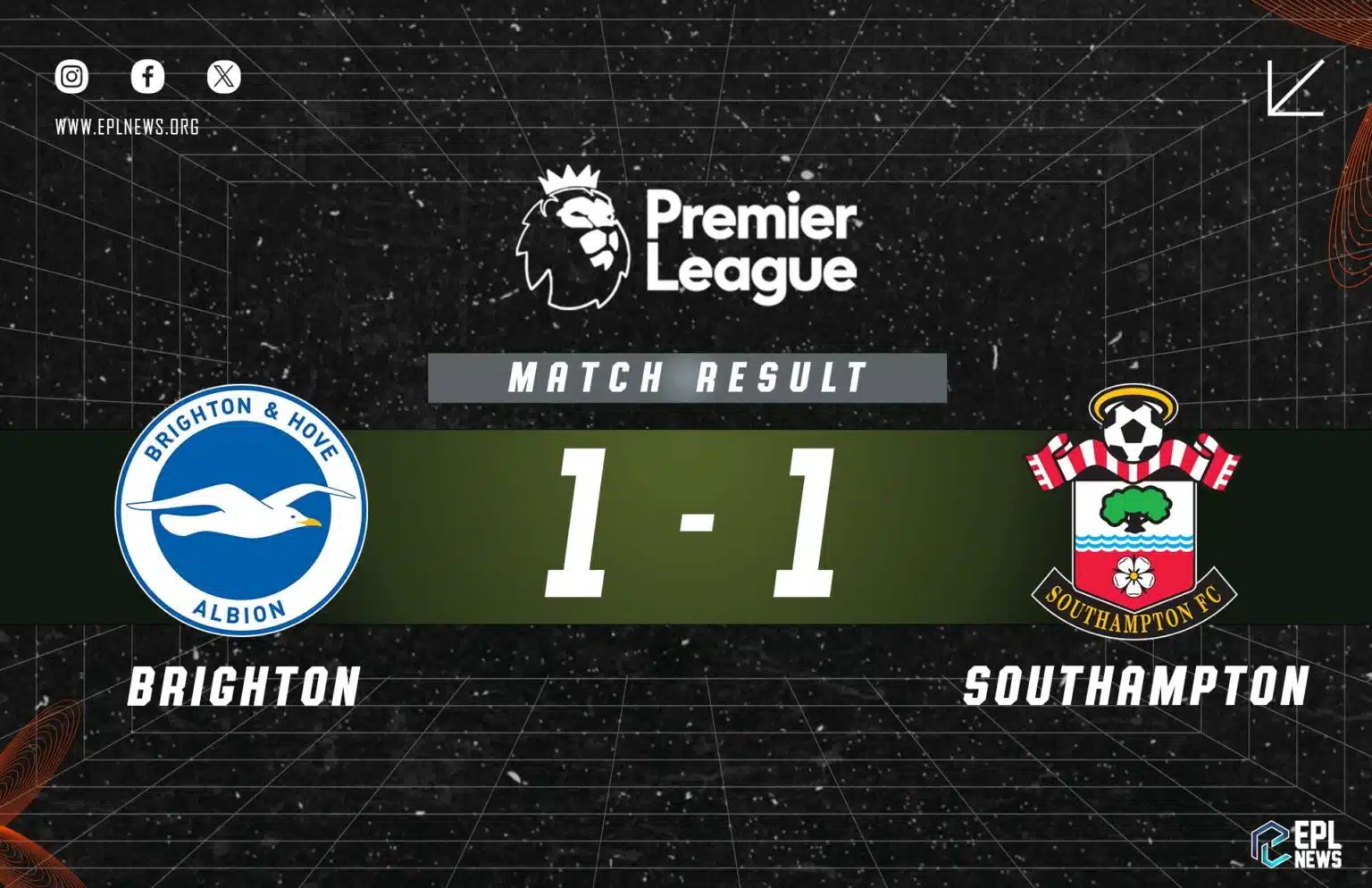 Laporan Brighton vs Southampton 1-1