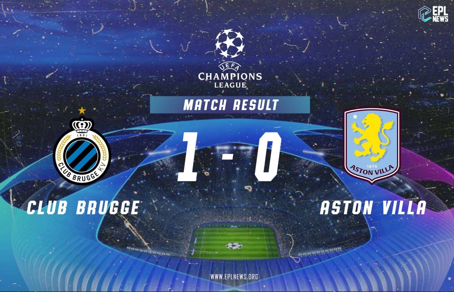 Laporan Club Brugge lwn Aston Villa 1-0