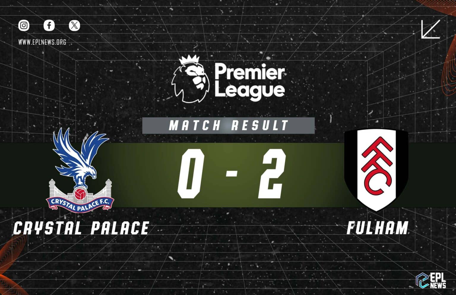 Laporan Crystal Palace lwn Fulham 0-2