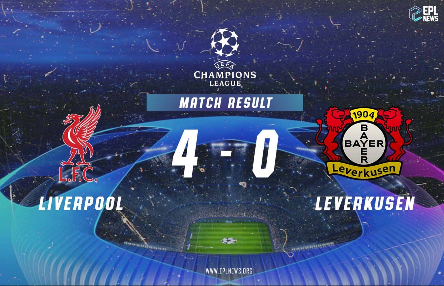 Laporan Liverpool lwn Bayer Leverkusen 4-0