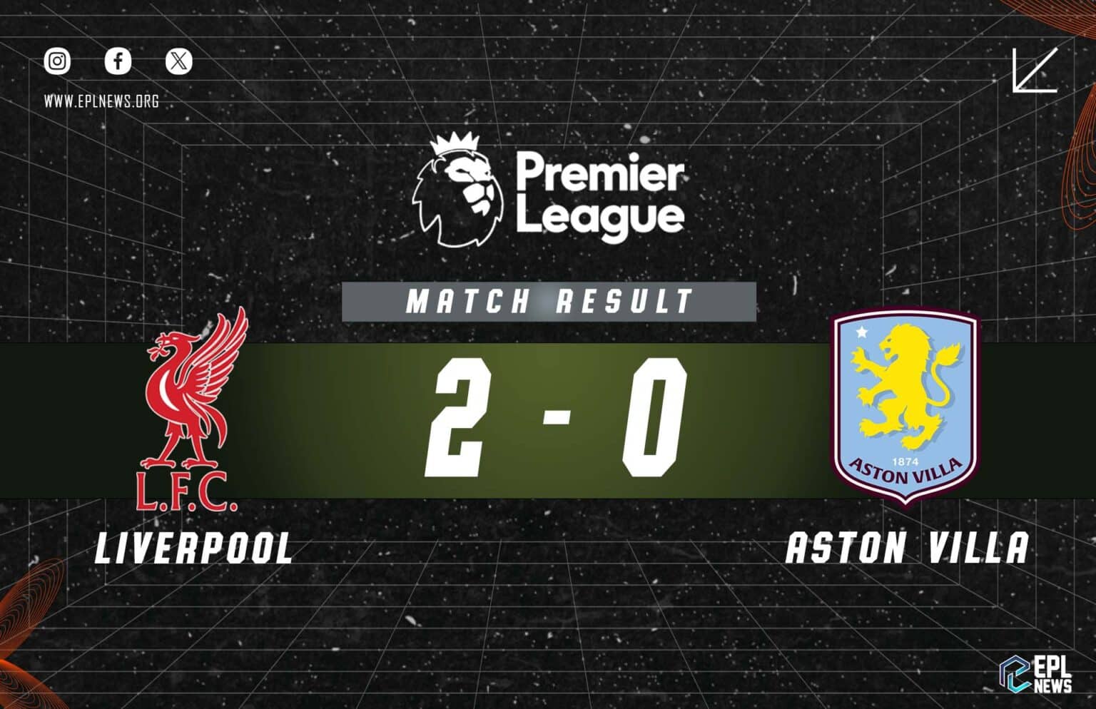 Laporan Liverpool lwn Aston Villa 2-0