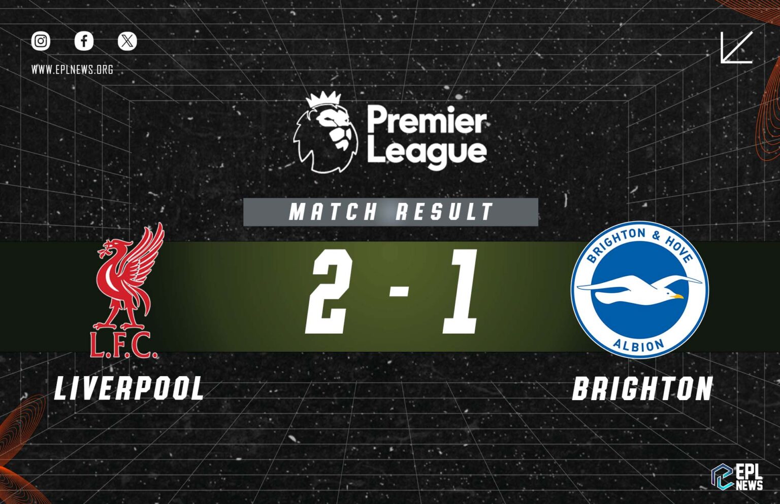 Laporan Liverpool lwn Brighton 2-1