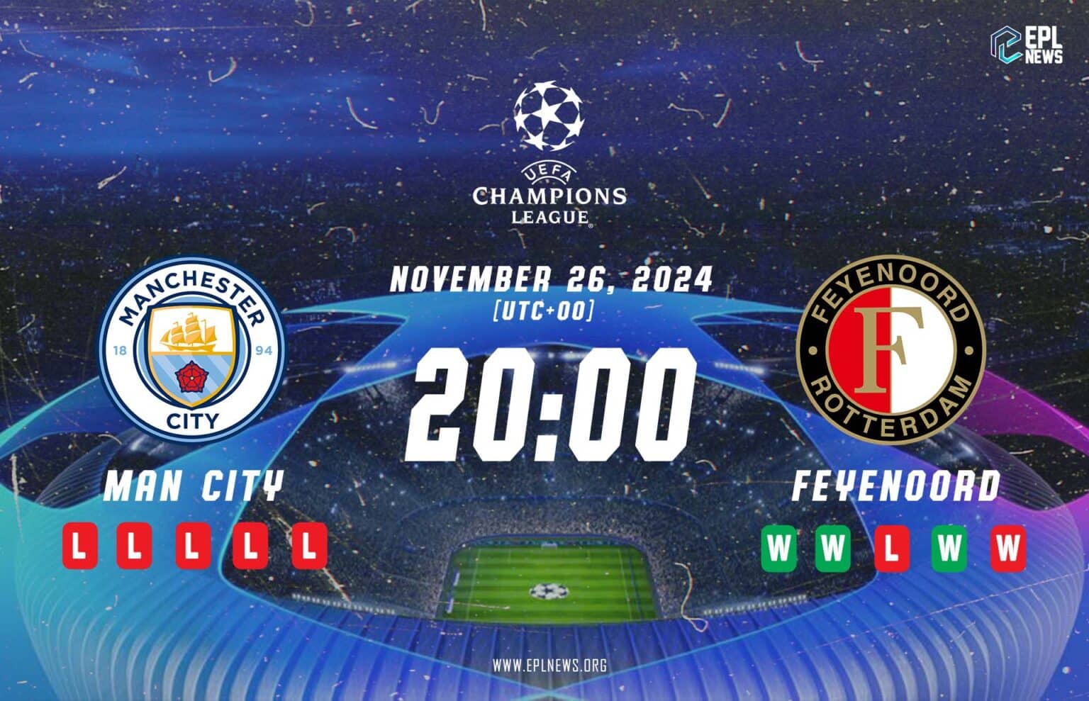 Pratonton Manchester City lwn Feyenoord