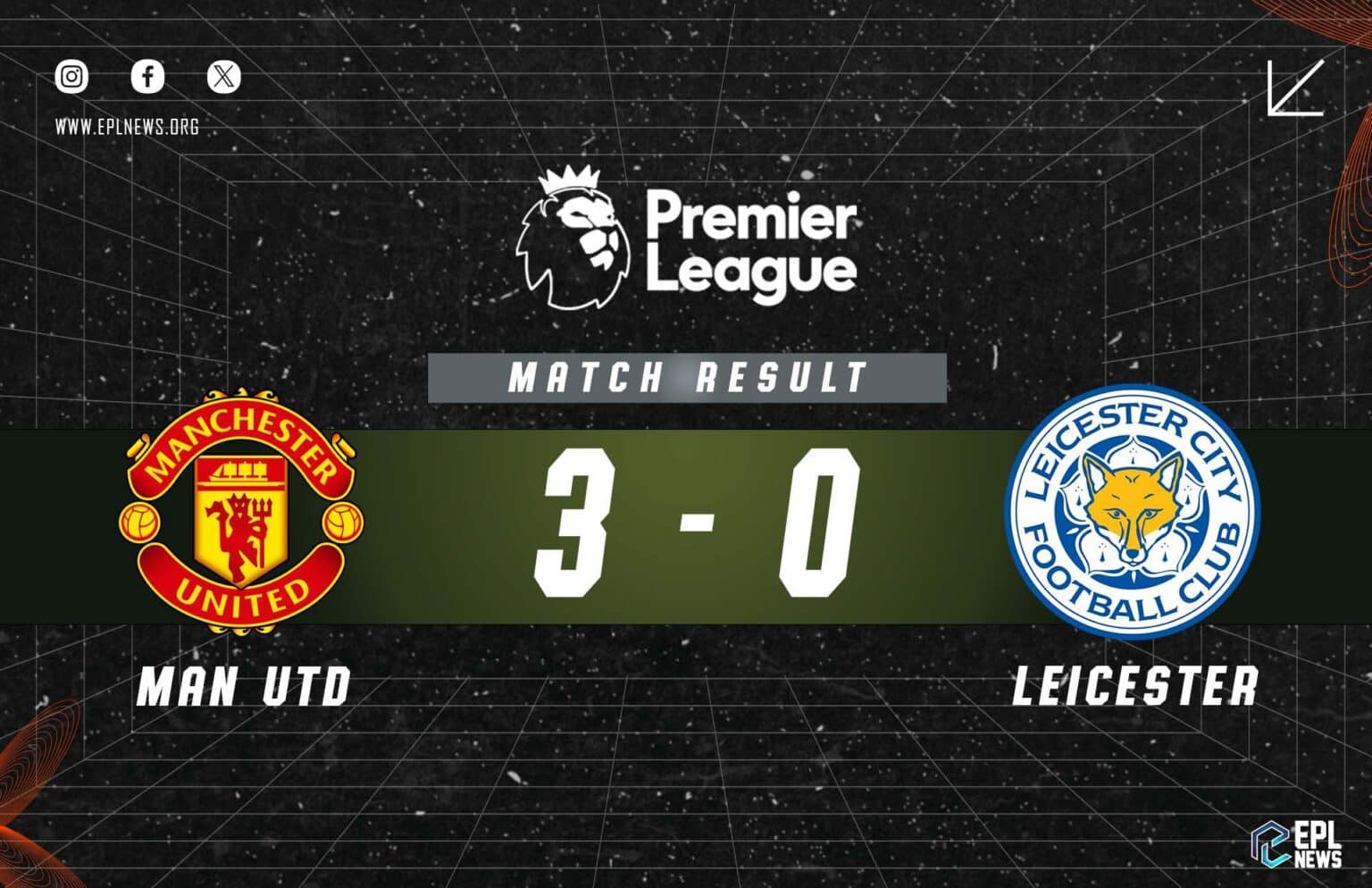 Laporan Manchester United lwn Leicester City 3-0