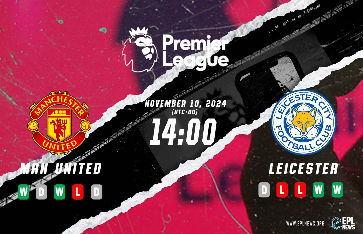 Pratonton Manchester United lwn Leicester