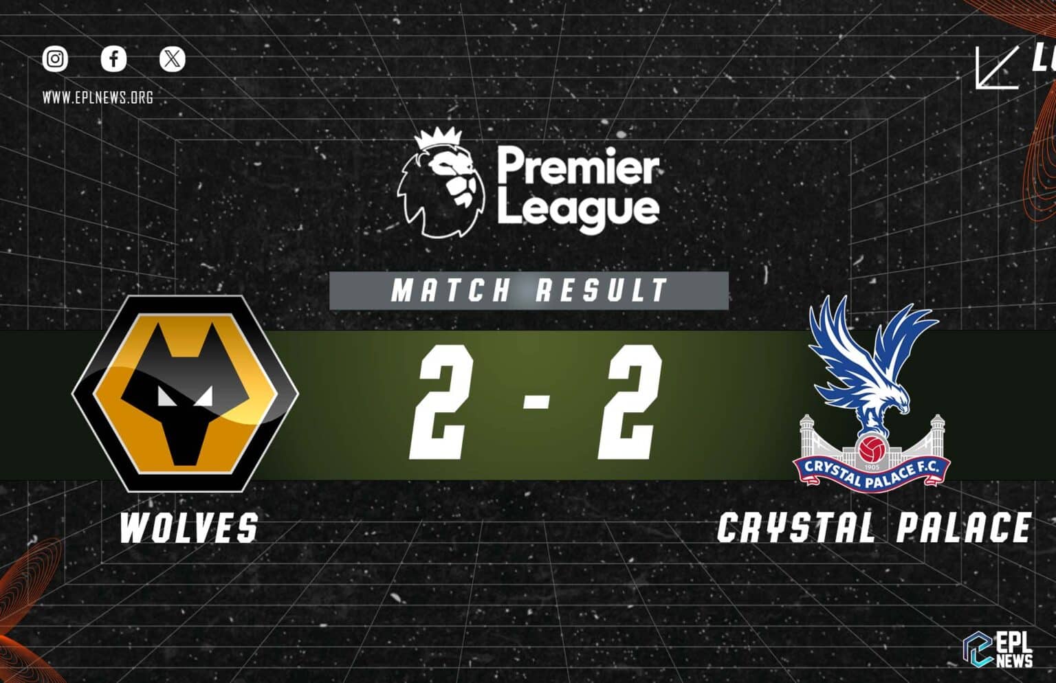 Laporan Wolves vs Crystal Palace 2-2