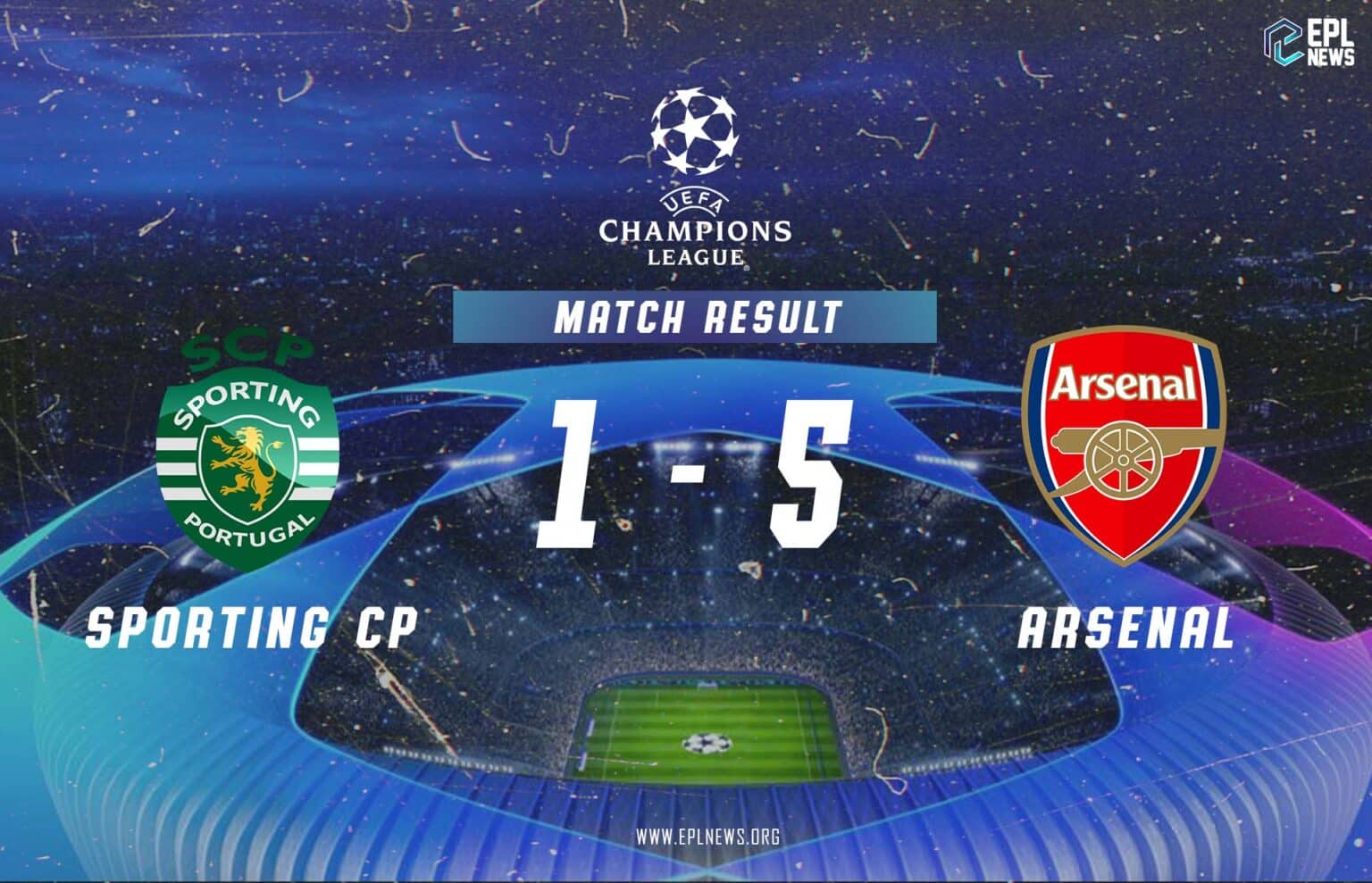 Laporan Sporting CP lwn Arsenal 1-5