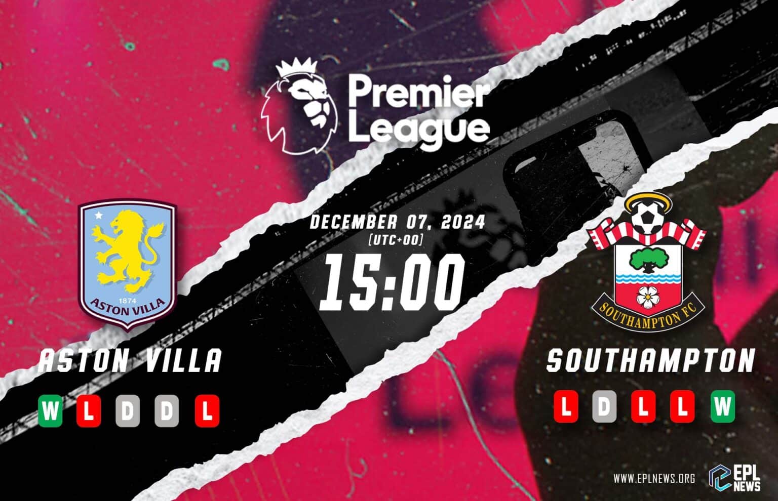 Aston Villa lwn Southampton Pratonton