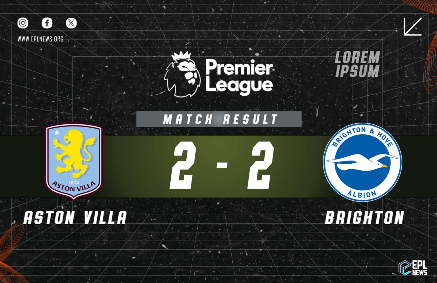 Laporan Aston Villa lwn Brighton 2-2