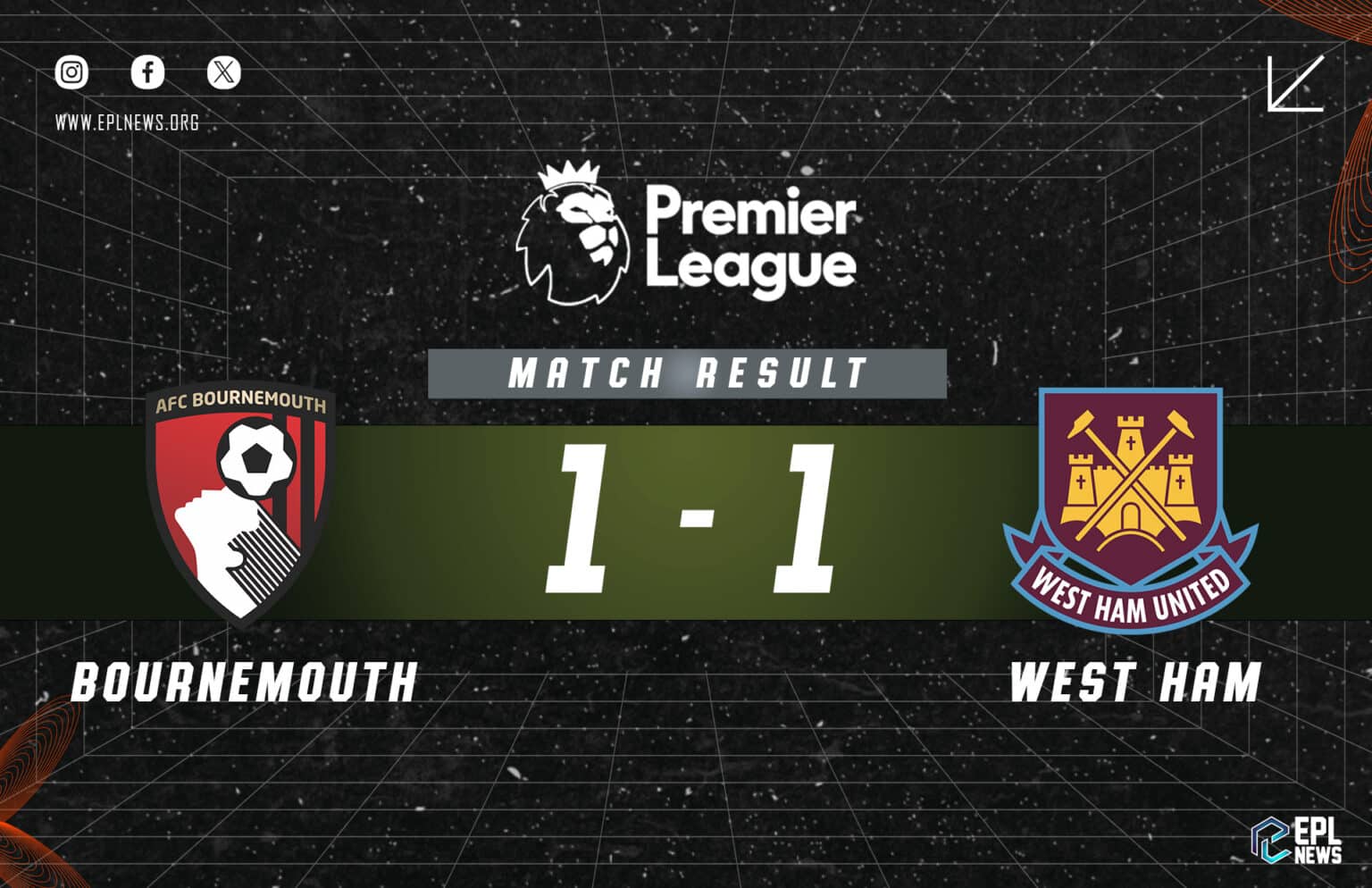 Laporan Bournemouth lwn West Ham 1-1