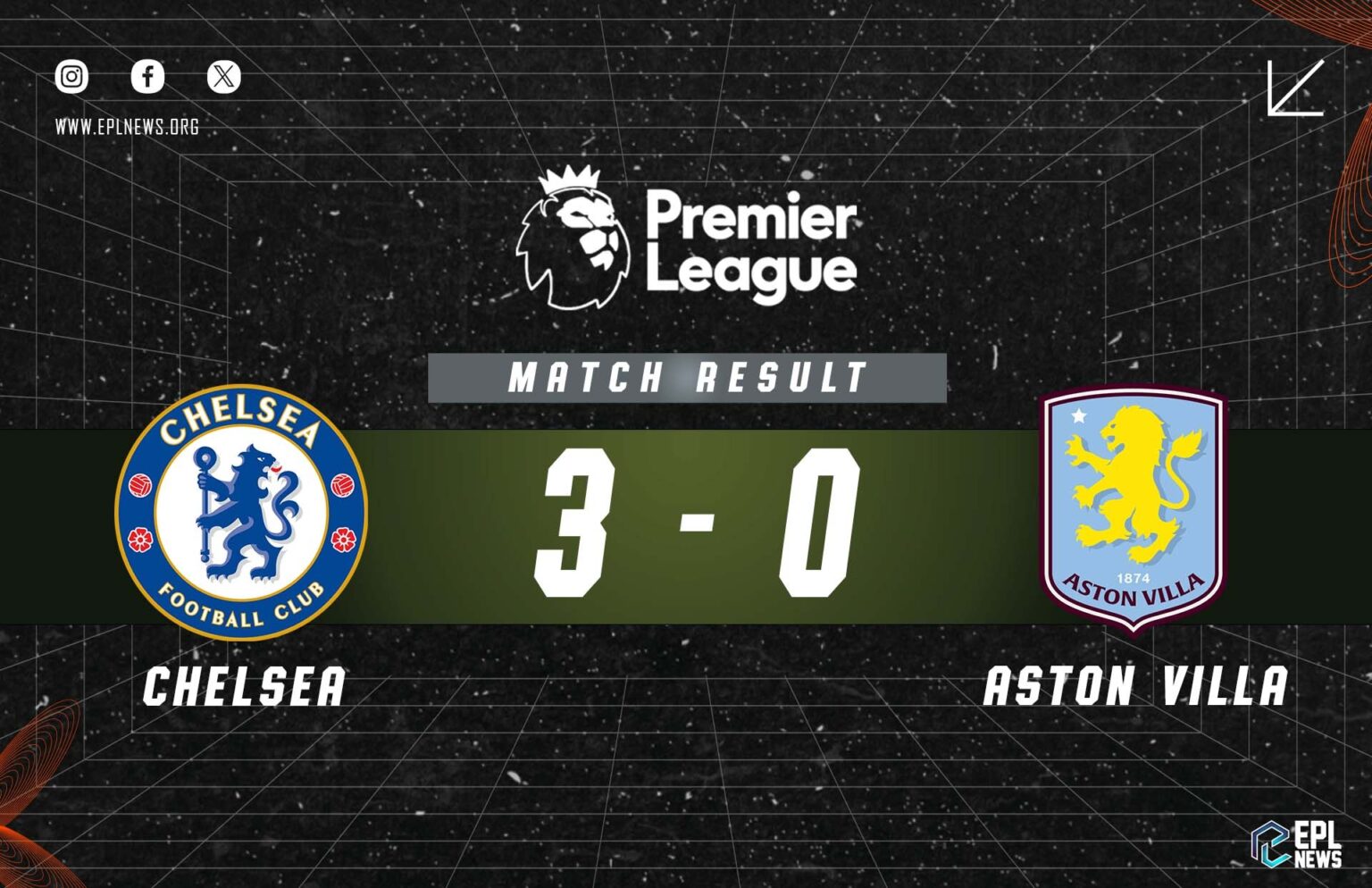 Laporan Chelsea lwn Aston Villa 3-0