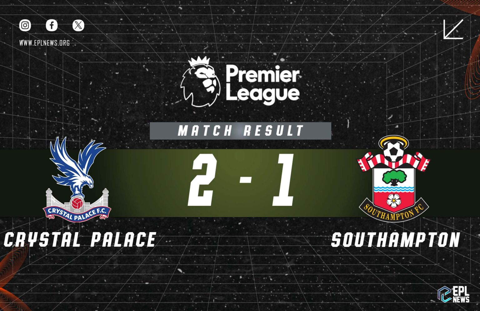 Laporan Crystal Palace lwn Southampton 2-1