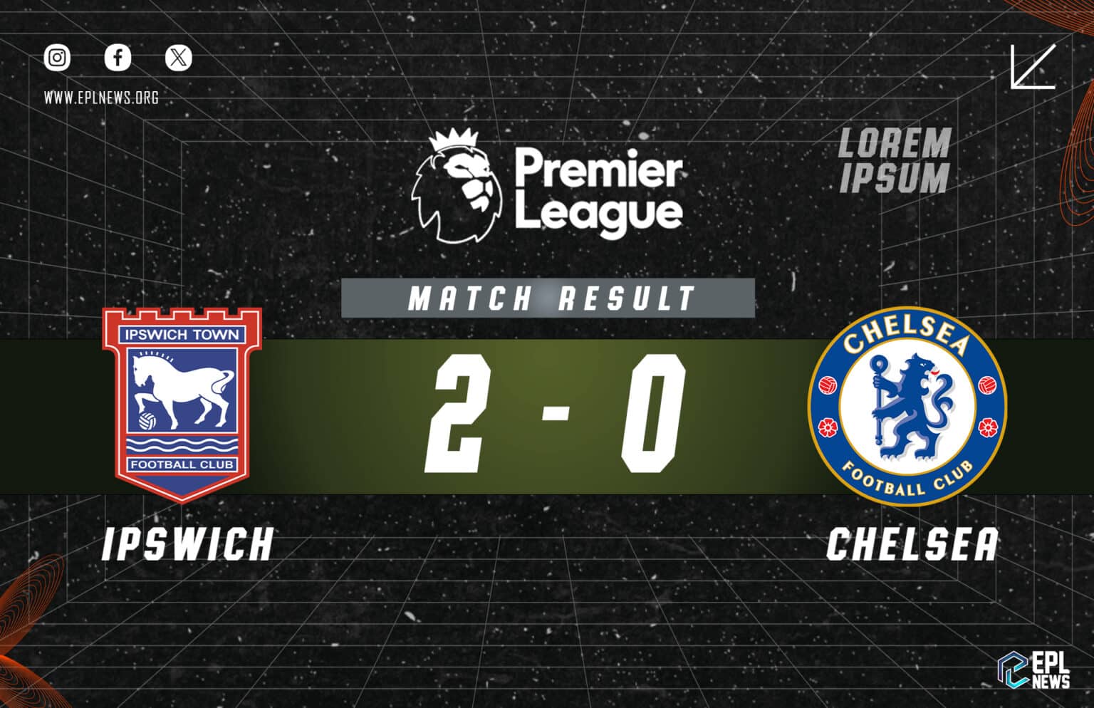 Laporan Ipswich vs Chelsea 2-0