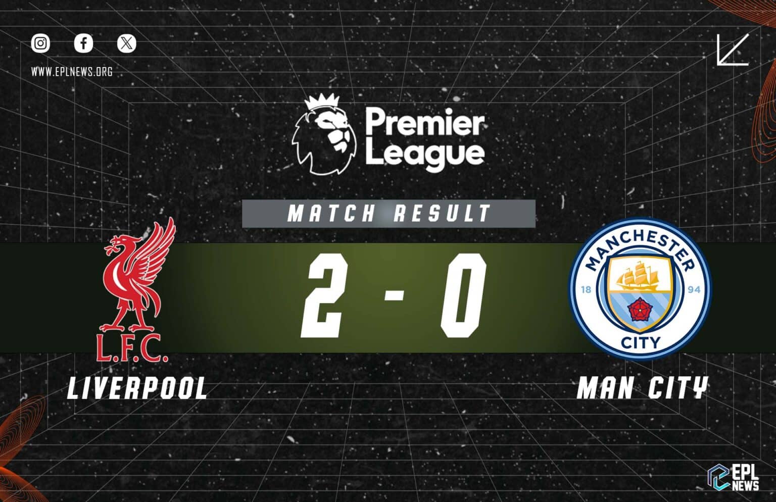 Laporan Liverpool lwn Manchester City 2-0