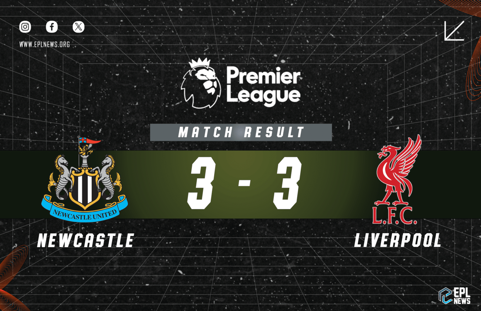 Laporan Newcastle lwn Liverpool 3-3