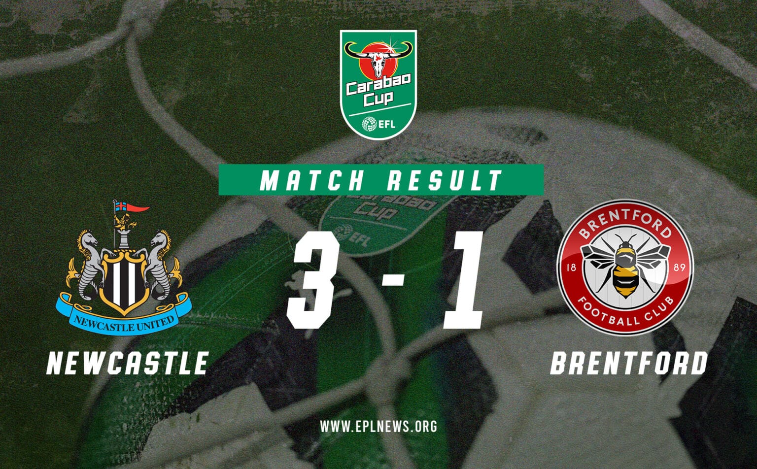 Laporan Piala EFL Newcastle vs Brentford 3-1