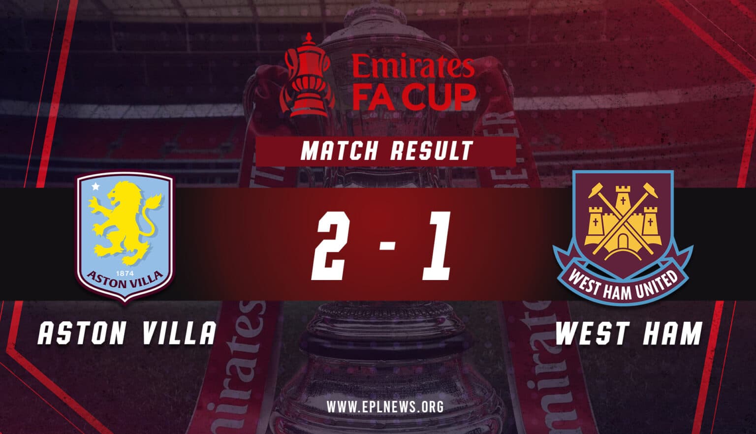 Laporan Aston Villa lwn West Ham Piala FA 2-1