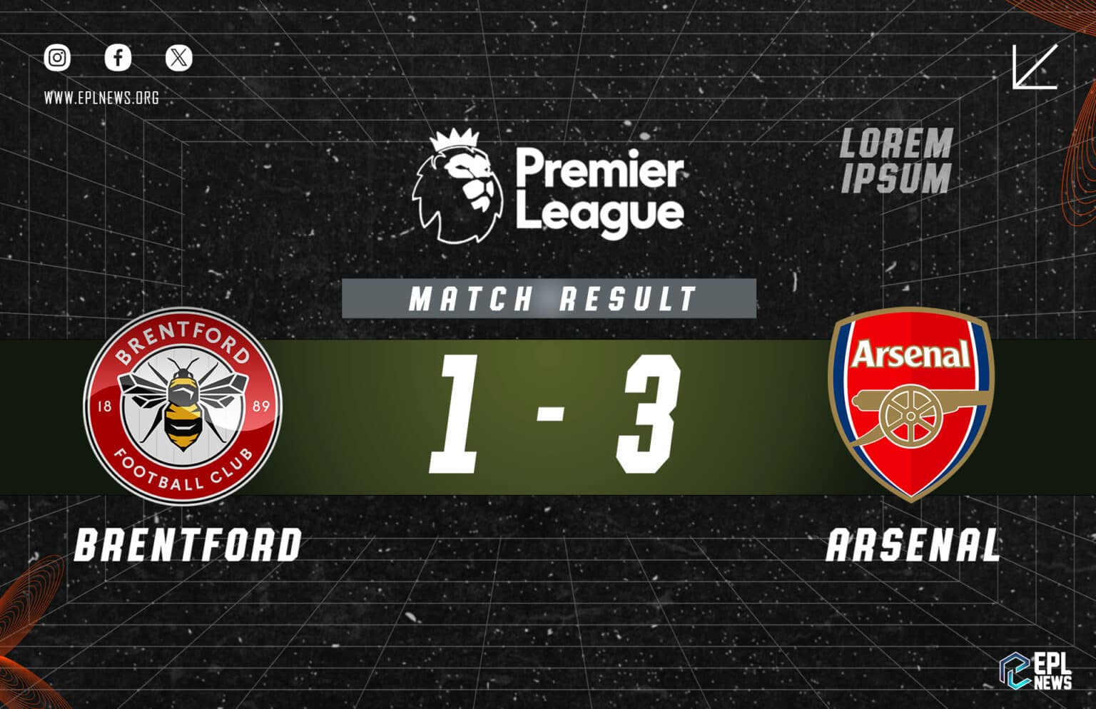 Laporan Brentford lwn Arsenal 1-3