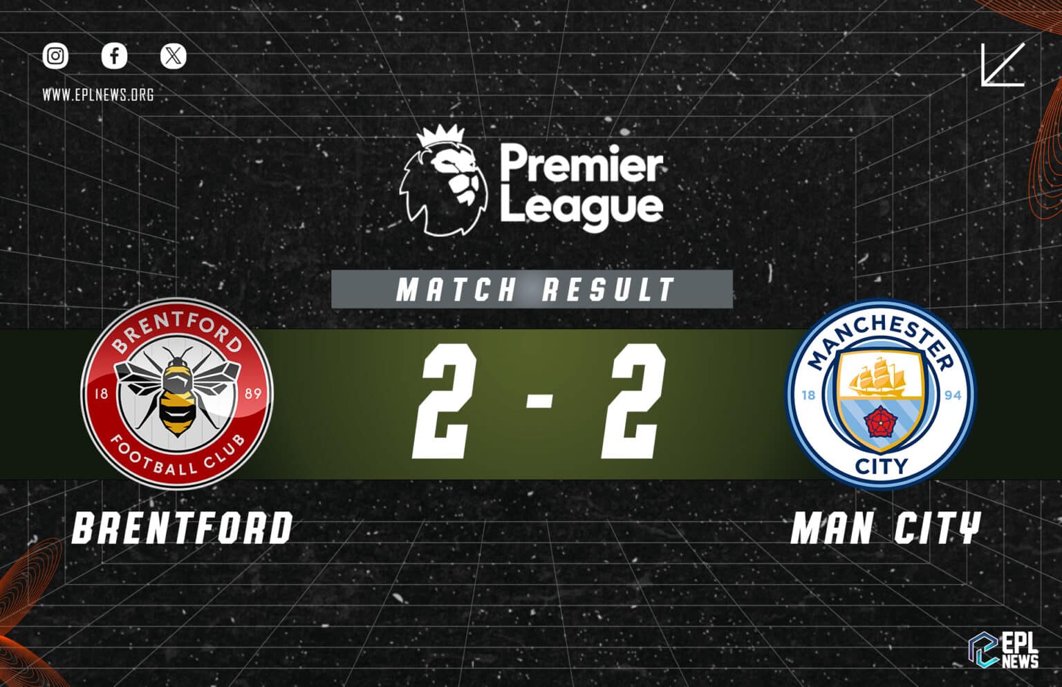 Laporan Brentford lwn Manchester City 2-2