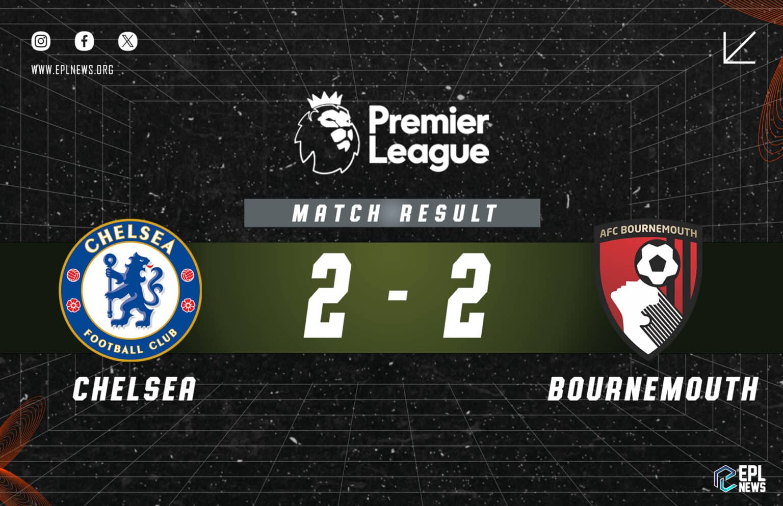 Laporan Chelsea lwn Bournemouth 2-2