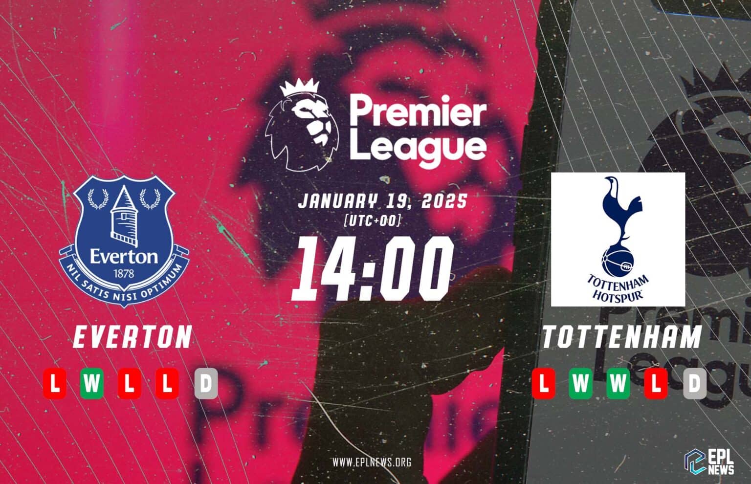 Pratonton Everton lwn Tottenham