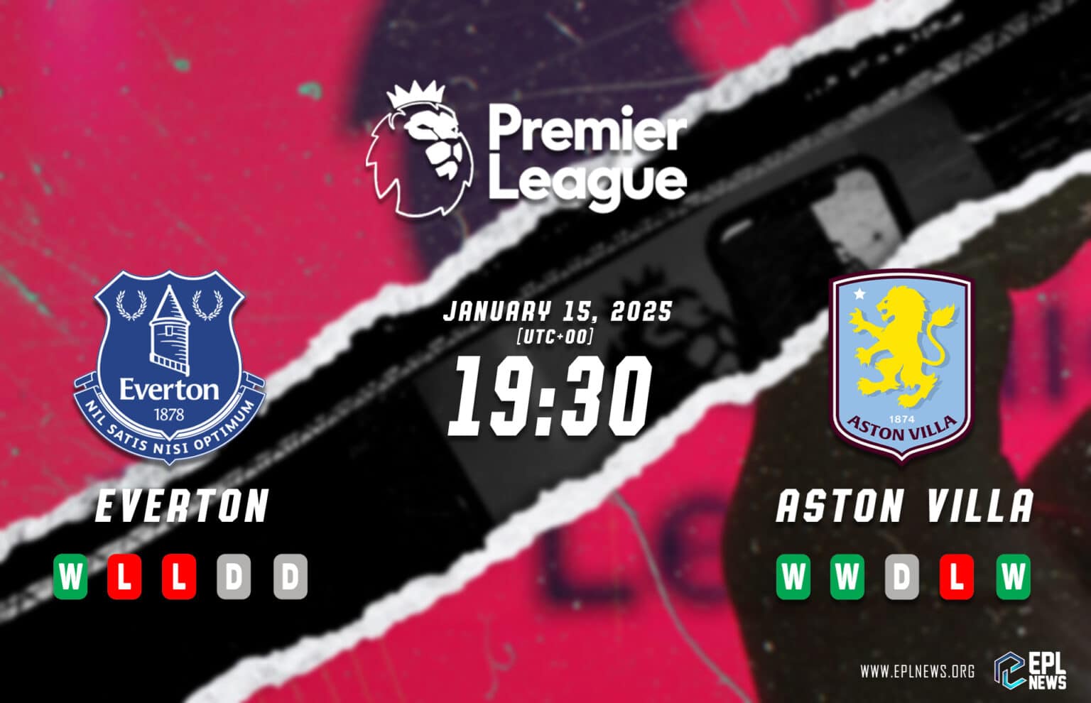 Pratonton Everton lwn Aston Villa