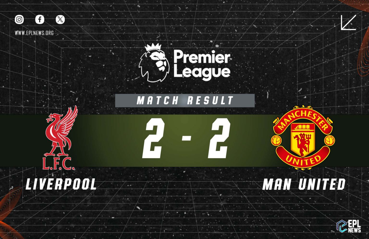 Laporan Liverpool lwn Manchester United 2-2