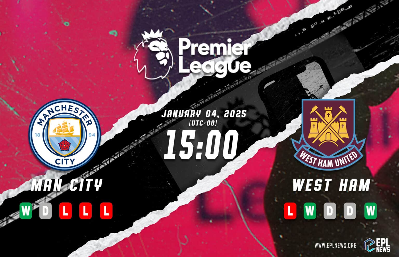 Pratonton Manchester City lwn West Ham