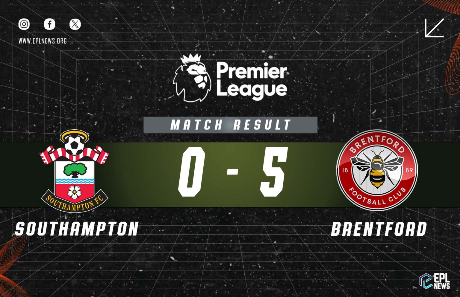 Laporan Southampton lwn Brentford 0-5