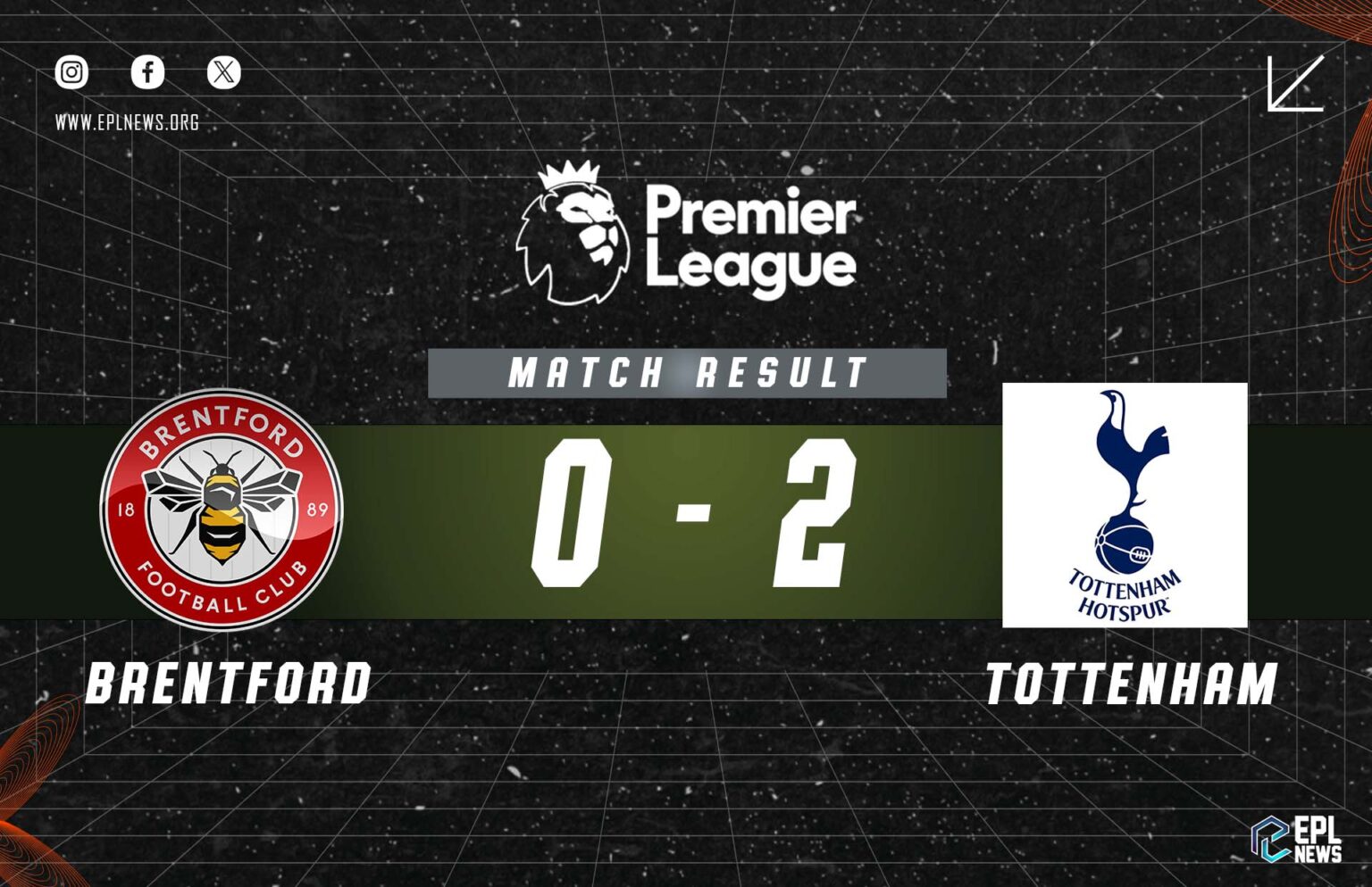 Laporan Brentford lwn Tottenham 0-2