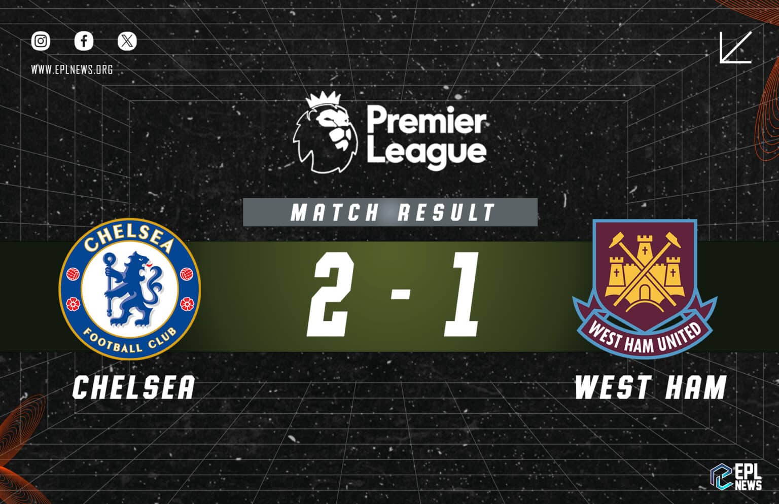 Laporan Chelsea lwn West Ham 2-1