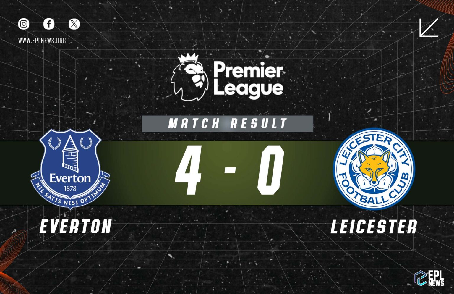 Laporan Everton lwn Leicester