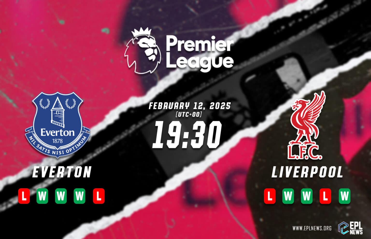 Pratonton Everton lwn Liverpool