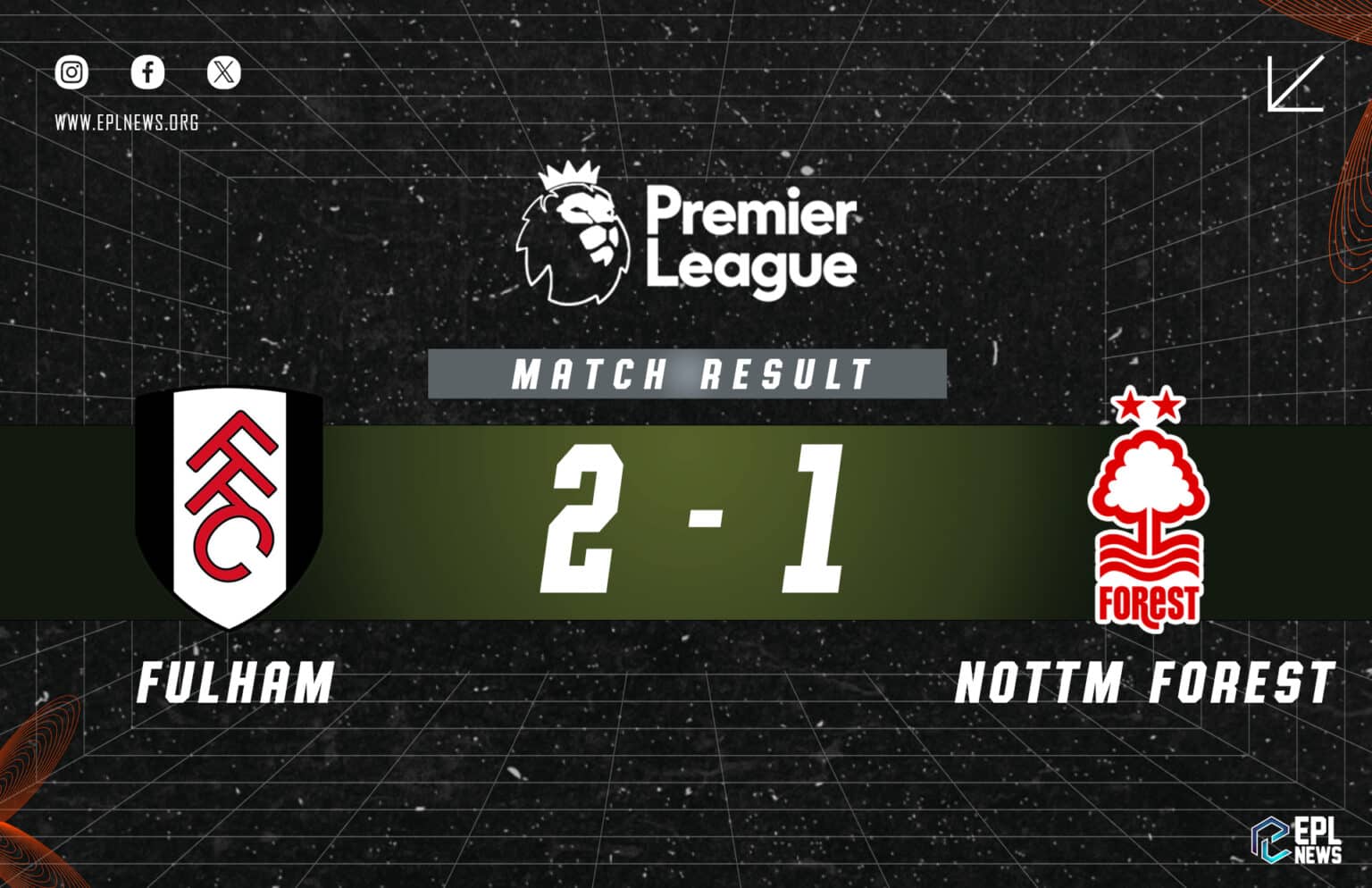 Laporan Fulham vs Nottingham Forest 2-1
