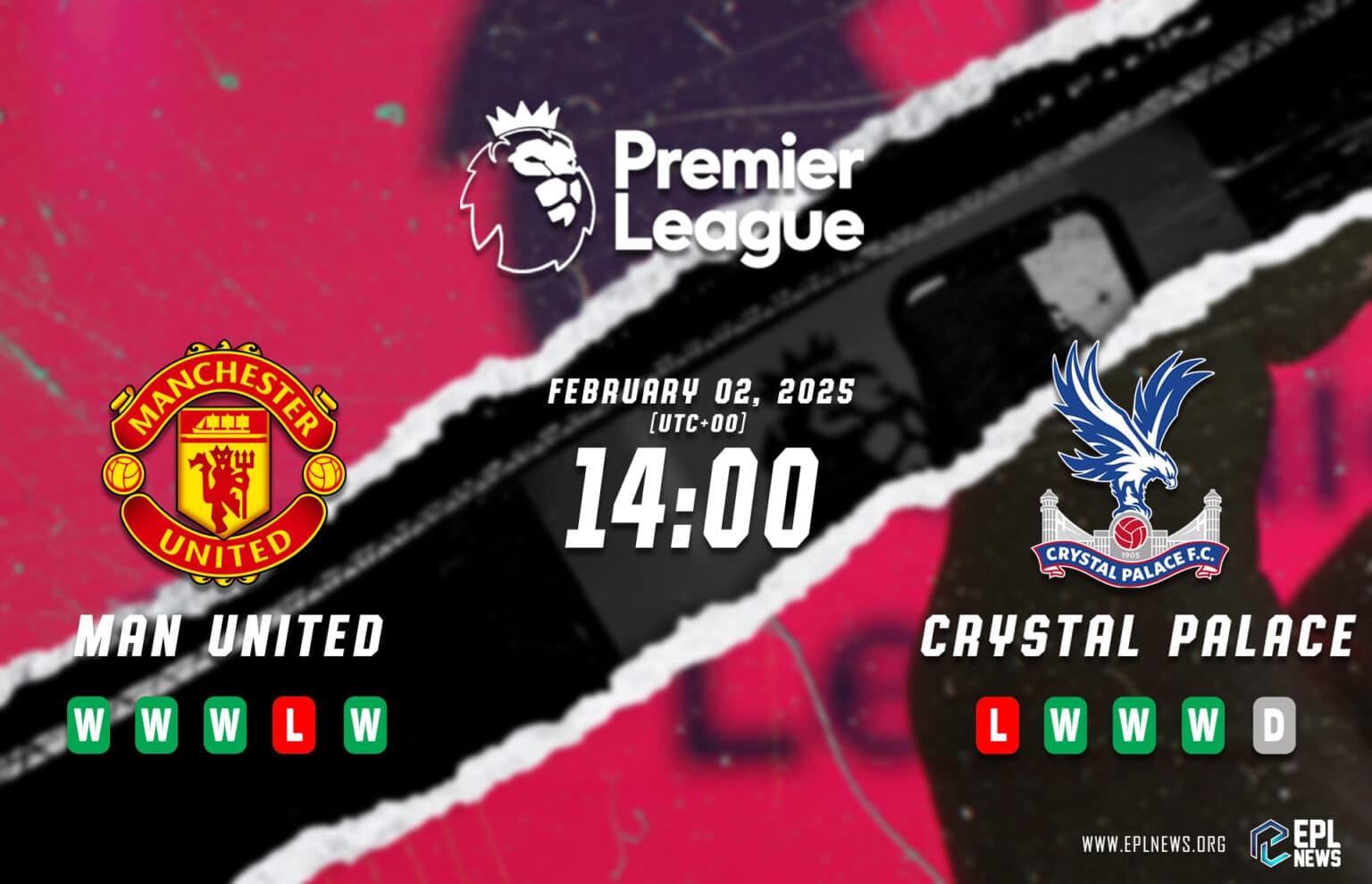 Pratonton Manchester United lwn Crystal Palace