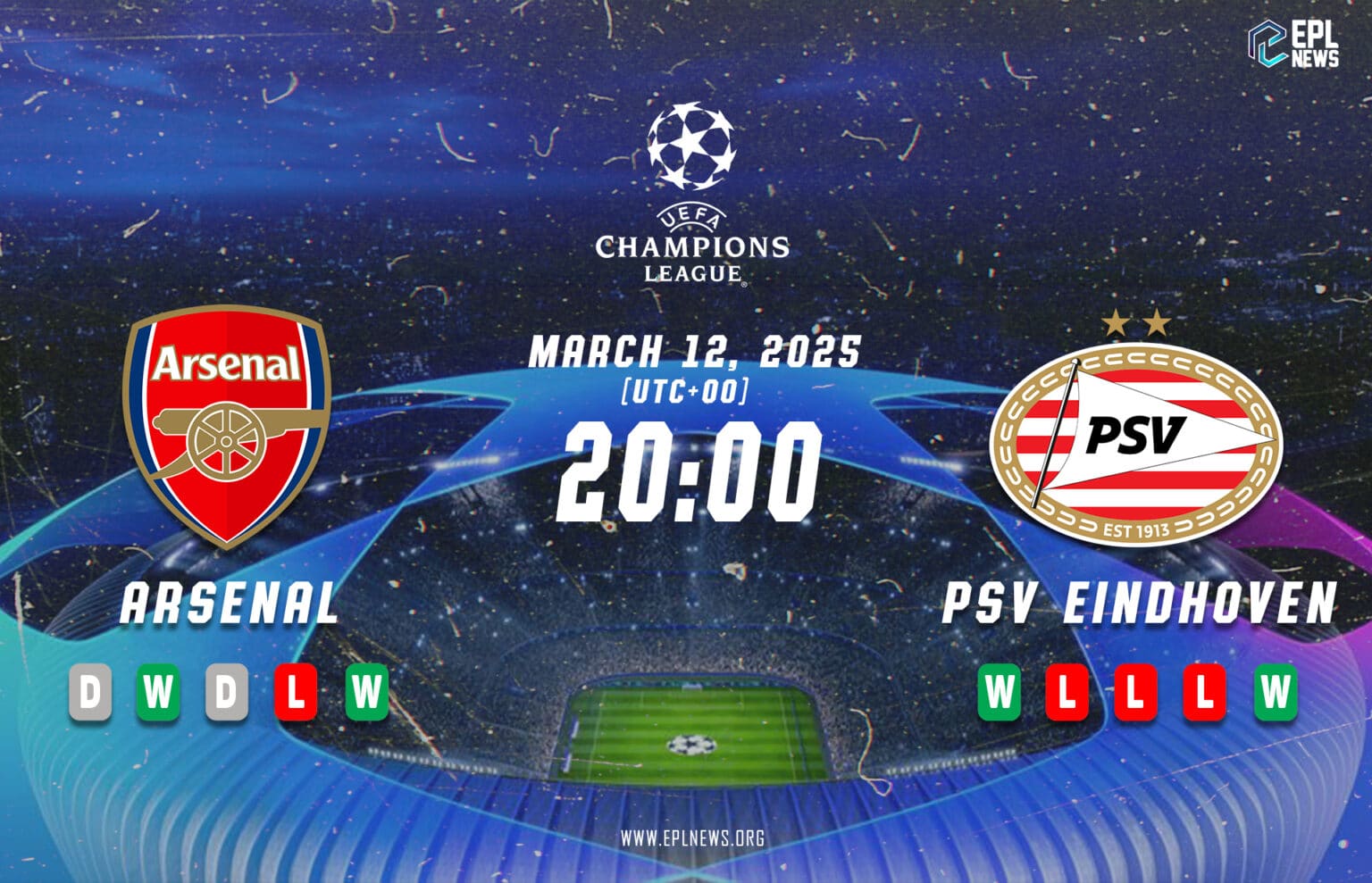 Pratonton Arsenal lwn PSV